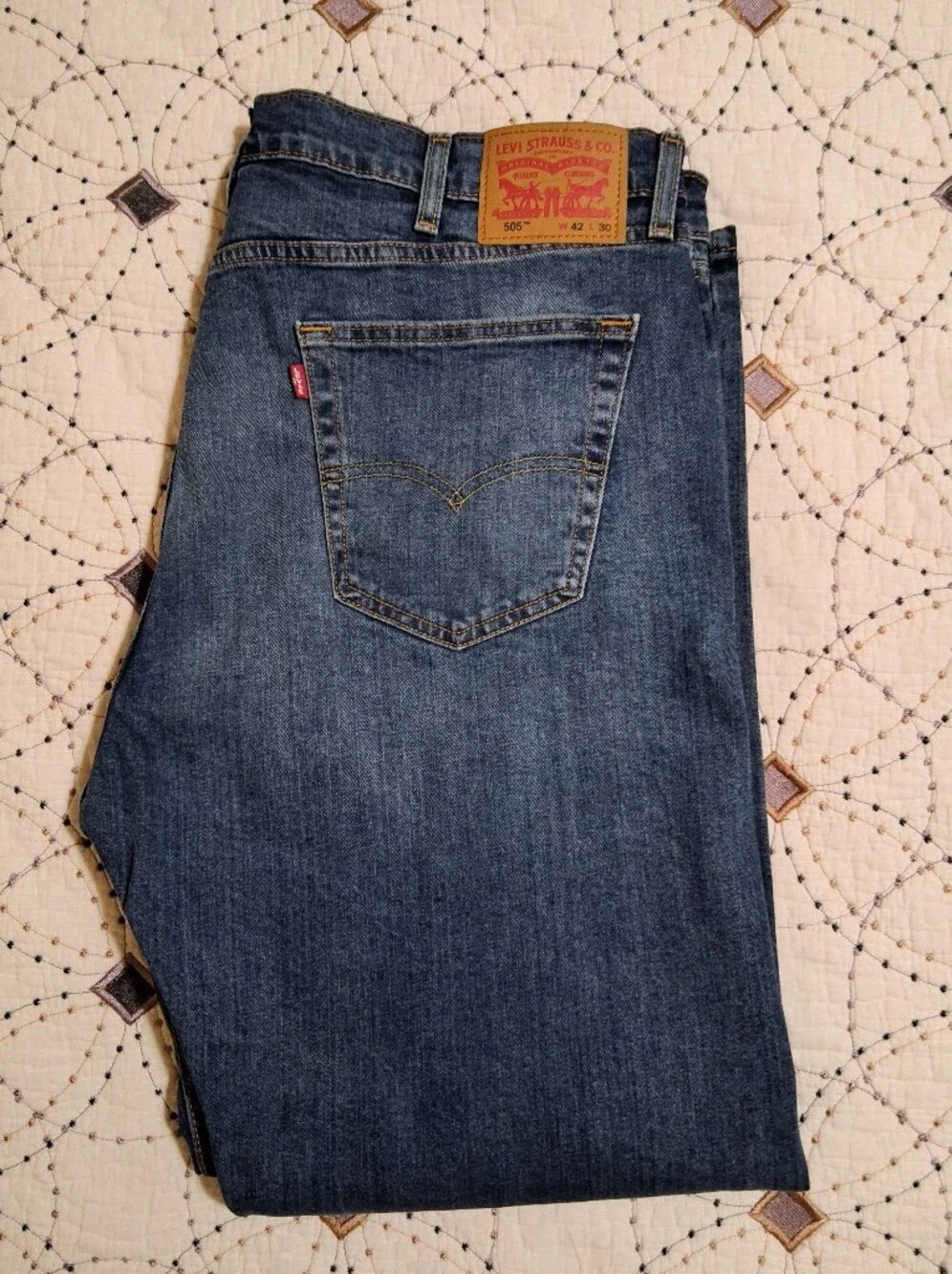 NWT Levi's 505 Jeans Tag 42x30 Actual 46x31 Rise 13.5
